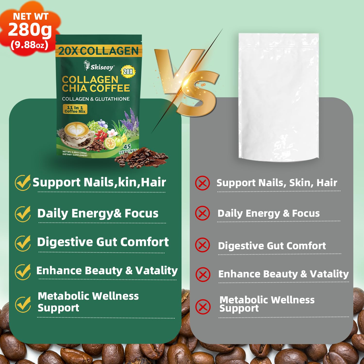 Amazon.com : 20x Collagen Chia Coffee - 11-in-1 Coffee Shape Mix
